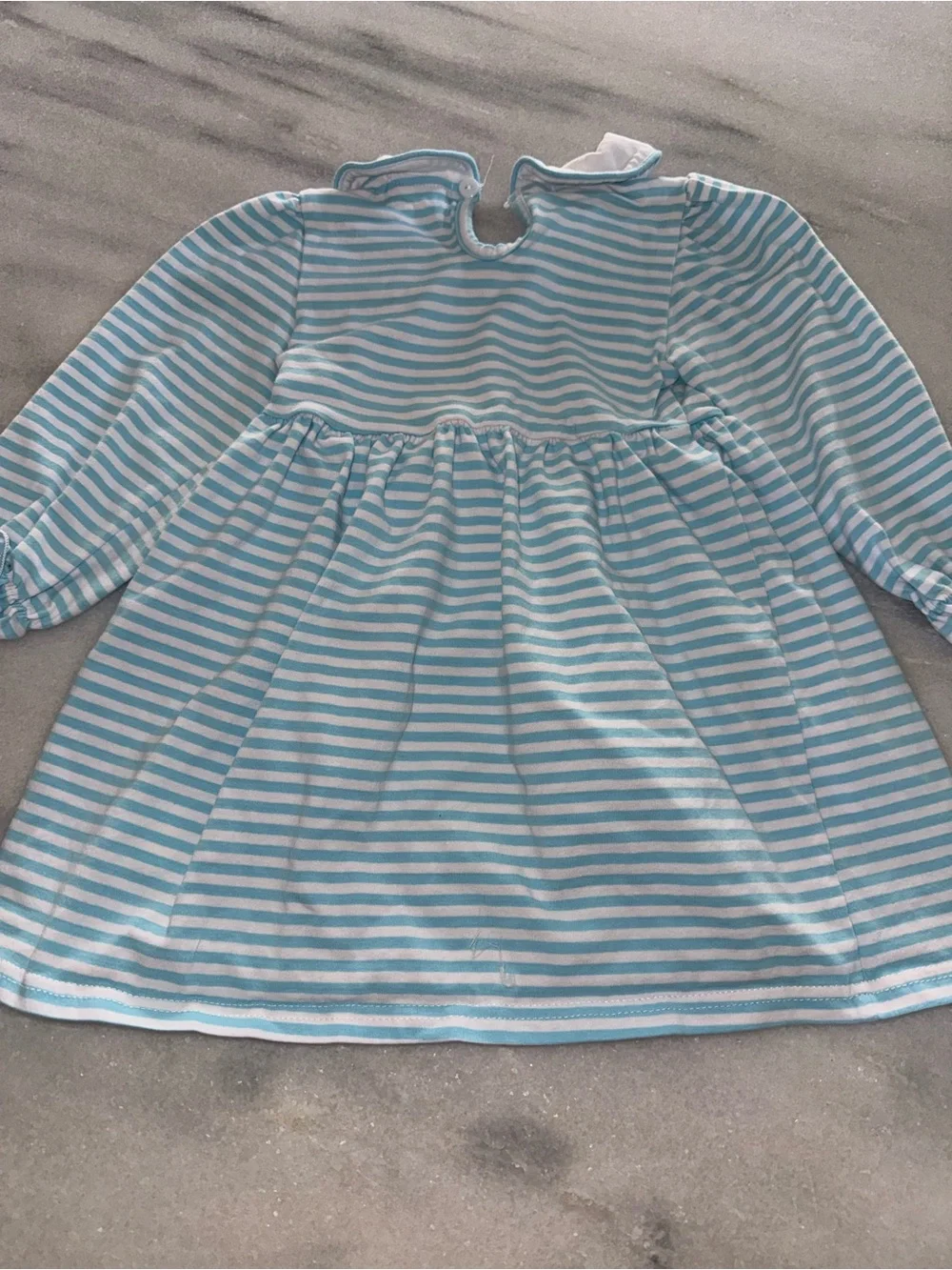 Marie Nicole Blue & White Striped Pumpkin Appliqué Girls Dress 18-24m